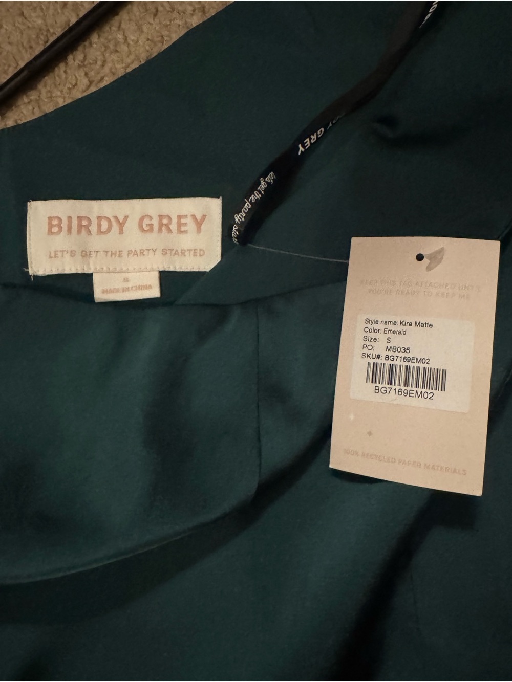 Birdy Grey Emerald Kira Matte Dress- Women's